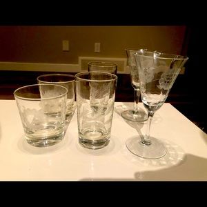 Never used set of crystal glasses